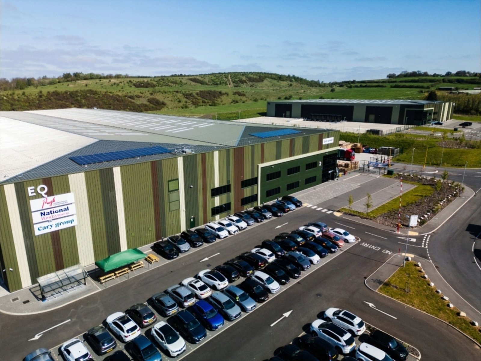 Aerial view of the new Charles Pugh head office at Horizon 29, Bolsover
